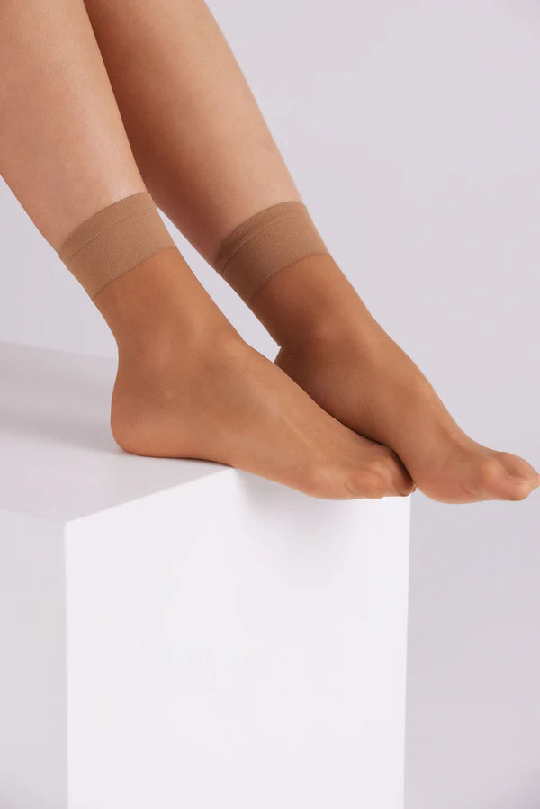 18120 Pack 2 medias tobillera 15 denier beige | Ysabel Mora