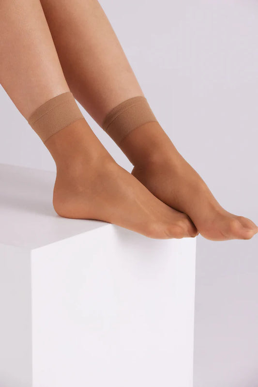 18120 Pack 2 medias tobillera 15 denier beige | Ysabel Mora