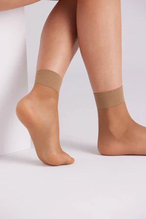 18120 Pack 2 medias tobillera 15 denier beige | Ysabel Mora